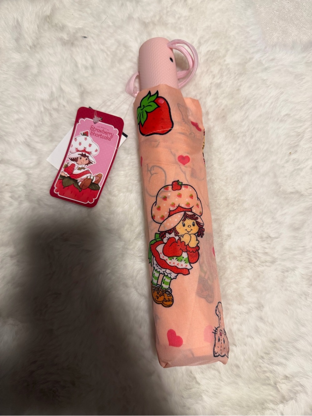 Pink Strawberry Shortcake Umbrella - Cute Character Design